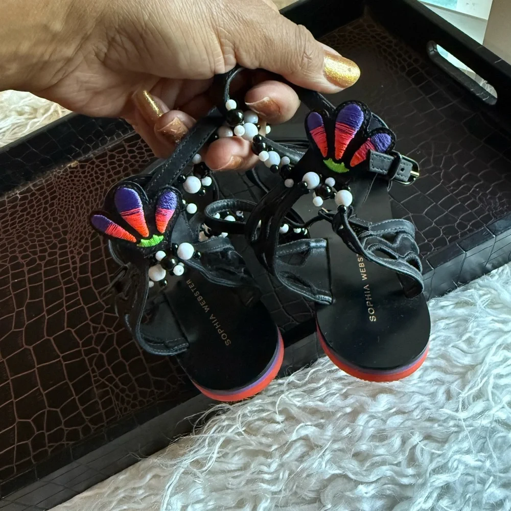 Sophia Webster Black and Multicolor Sandals